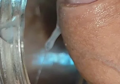 Manly Man Has Big Explosion of Cum in Mason Jar.