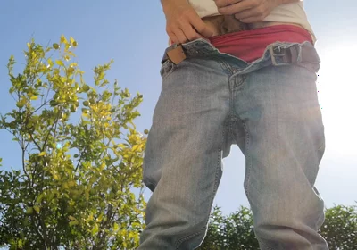 Hot Guy Jerks off Nervously Outdoor