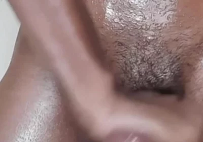 Masturbate Standing up, Then I Grease My Body with Oil, and Then I Cum