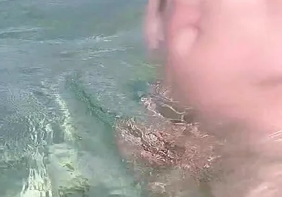 Nude Beach, Waves Playing with My Soft Dick