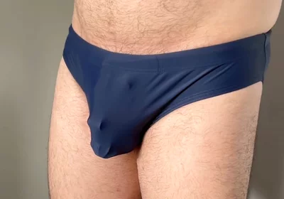 New Blue Speedo and Chastity Cage