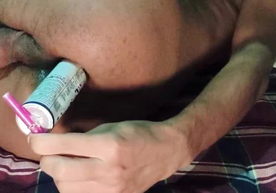 Gay Huge Ass Gape with Homemade Dildo