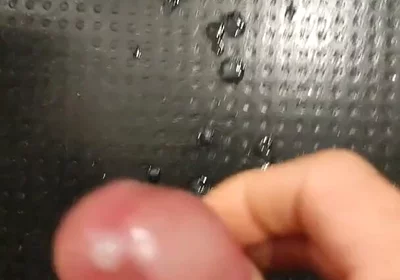 Moaning as I Squirt My White, and Thick Cum All Over the Floor with My Thick, Shaved, Cock