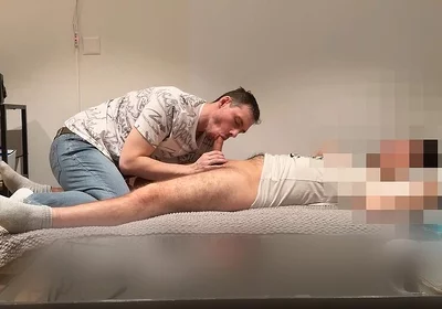 Young Hairy Straight Plumber Gets Sucked on the Couch Until He Cums