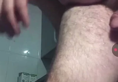 Handsome Mature Chubby with Big Fat Cock Masturbating and Fucking My Tight Ass in Close-up