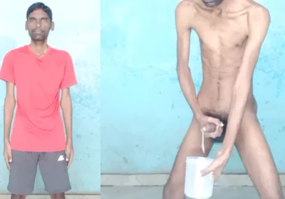 Rajesh Playboy 993 Masturbating Big Cock and Cumming in the Jar. Jerking off Cumshot