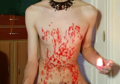 Slave Pouring Hot Wax and Jerking off