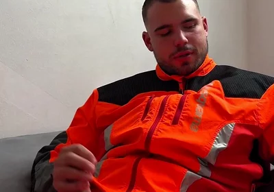 Tyler Blake Hivis Workwear, Muscle Flex, Dildo Play, Jerking off in Gear.