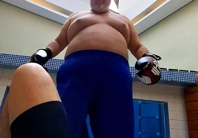 POV Stepdaddy Boss Boxer Training Session
