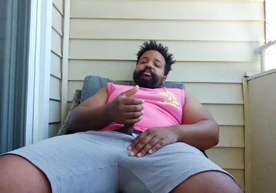 BBC Stepdaddy Gets High and Strokes Himself to Nut on Balcony