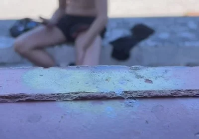 Amateur Boy Caught Freeballing and Exposing His Boner