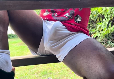 So Here Is Another Video of Me Outdoor Sitting on a Bench Commando in My Shorts