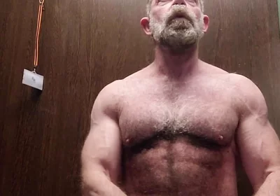 Hairy Stepdaddy Solo in Lockerroom