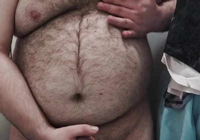 Fat Bear Jerks off on Toilet and Licks up His Cum
