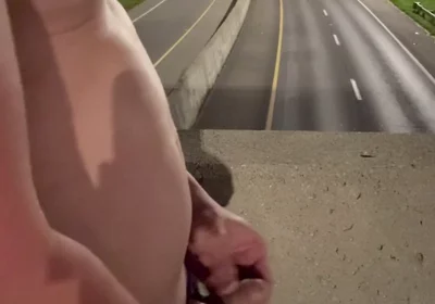 Asian Muscle Hunk Strips Naked on the Bridge - Ripped Flexing & Massive Cumshot