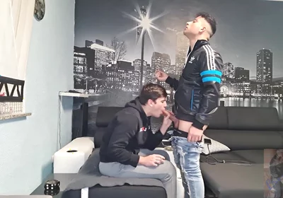 Smoking scally boy cock sucking