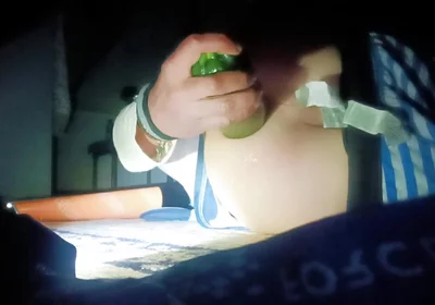 A Thin Young Man Opens His Anus Alone