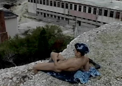 Young Muscular Soldier Strokes His Monster Cock Solo and Blasts a Massive Load