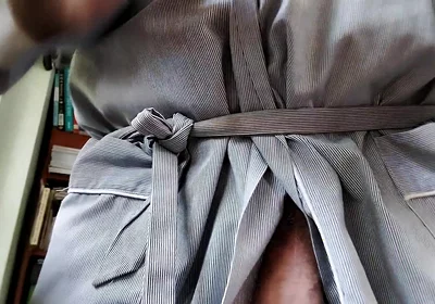 You See Pops Big Floppy Cock and Man Sack in His Robe