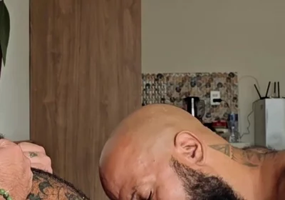 Bearded Stepfather Sucking Bear Weslley's Thick Cock