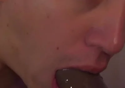 Stepdaddy’s Little Sissy Bitch Sucks and Deepthroats Big Black Cock