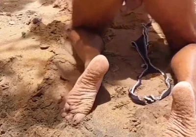 Ladysilva Compilation on the Naked Beach Showing off Her Hot Ass