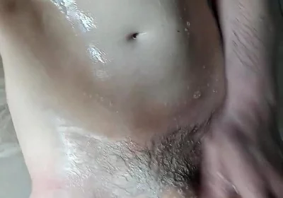 Playung with my cock in the shower