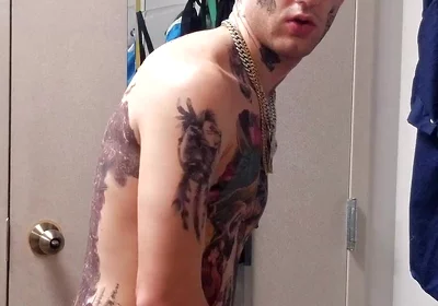 Face Tatted Dildo Fucking
