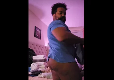 Stepdaddy Shows Juicy Ass While Doing Laundry