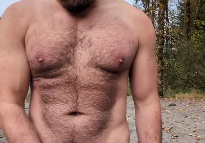 Milking a Load on a Beach in the Woods