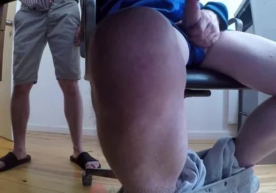 Got Caught Jerking off by My Flatmate and Got My First Gay BJ