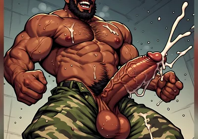 Hairy Muscle Men Monster Dong Art