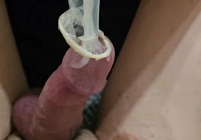 I Shoot Cum in a Used Condom After Using My Under Armour Crew Sock to Jerk off