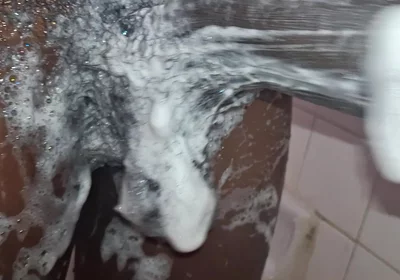 Cms Cleaning His Big Black Uncut Cock