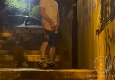 Straight Boy Caught Peeing in the Street for the Second Time in the Same Night - Homemade Video