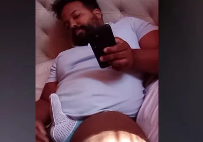 Stepdaddy Bear Plays with Covered Cock on Live