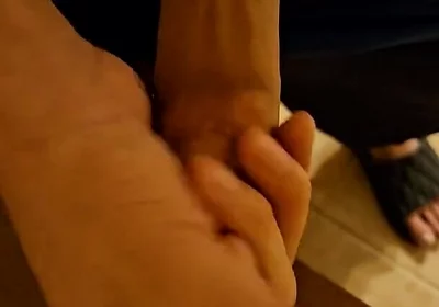 Jerking off hairy cock