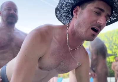 Massive Gay Poolside Orgy