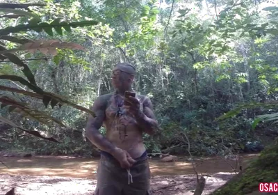Handjob in the Waterfall Cumming with Soft Cock