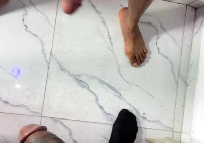 Two Cumshots From Two Horny Friends Masturbating Together