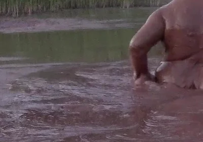 Mud Bath in Deep Quarry Mud Pond