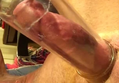Cock Pumped & Filling the 8 Inch Tube Close up