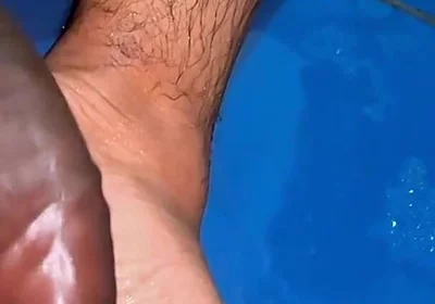 Hairy Curved Cock Cums Twice - Pink Head Foot Play & Massive Cumshots