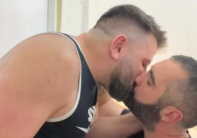 Italian and Spanish Bears Kissing