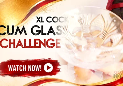 Cock Squirts in the Cum Glass at the Gloryhole