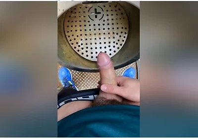 Risky Jerk-off In A Public Urinal In A Dutch Park
