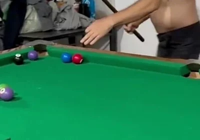Sr Carmona and Victor Ferraz Playing Naked Billiards