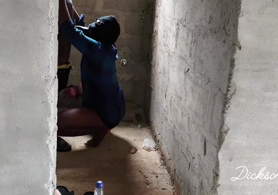 Fucking Ebony Big Wasit Bussy Inside the Toilet of an Uncompleted Building After a Blowjob