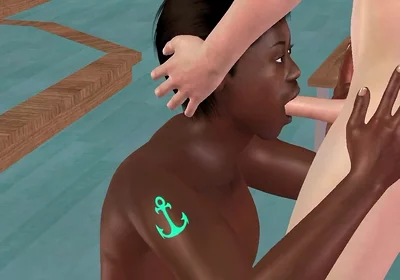 Animated 3D Gay Porn - Black Man Giving Blowjob to White Man in Classroom