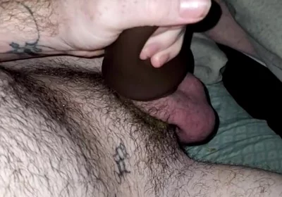 White Boy Uses Ebony Pocket Pussy to Get off